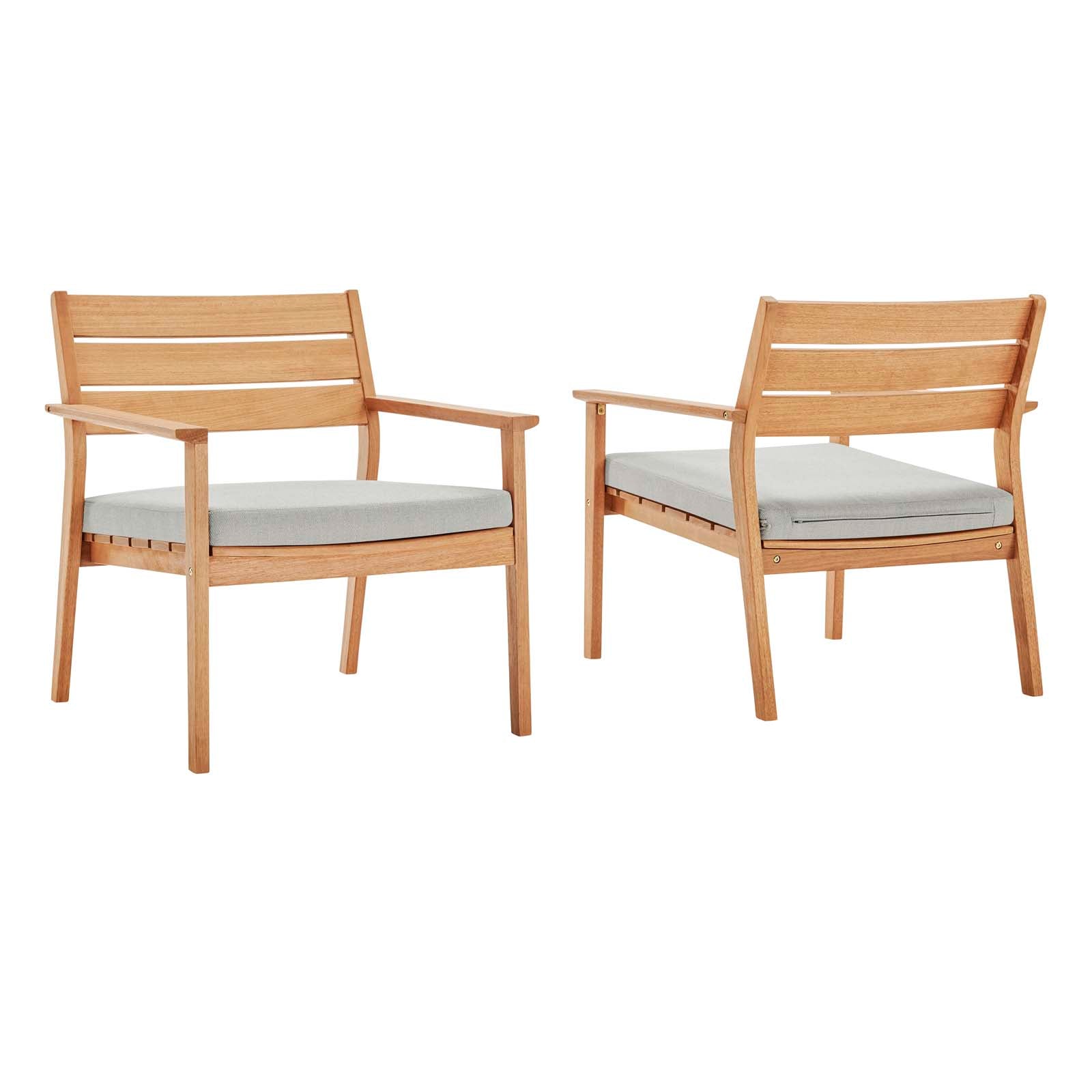 Breton Outdoor Patio Ash Wood Armchair Set of 2 By Modway - EEI-4009 | Outdoor Chairs - 2
