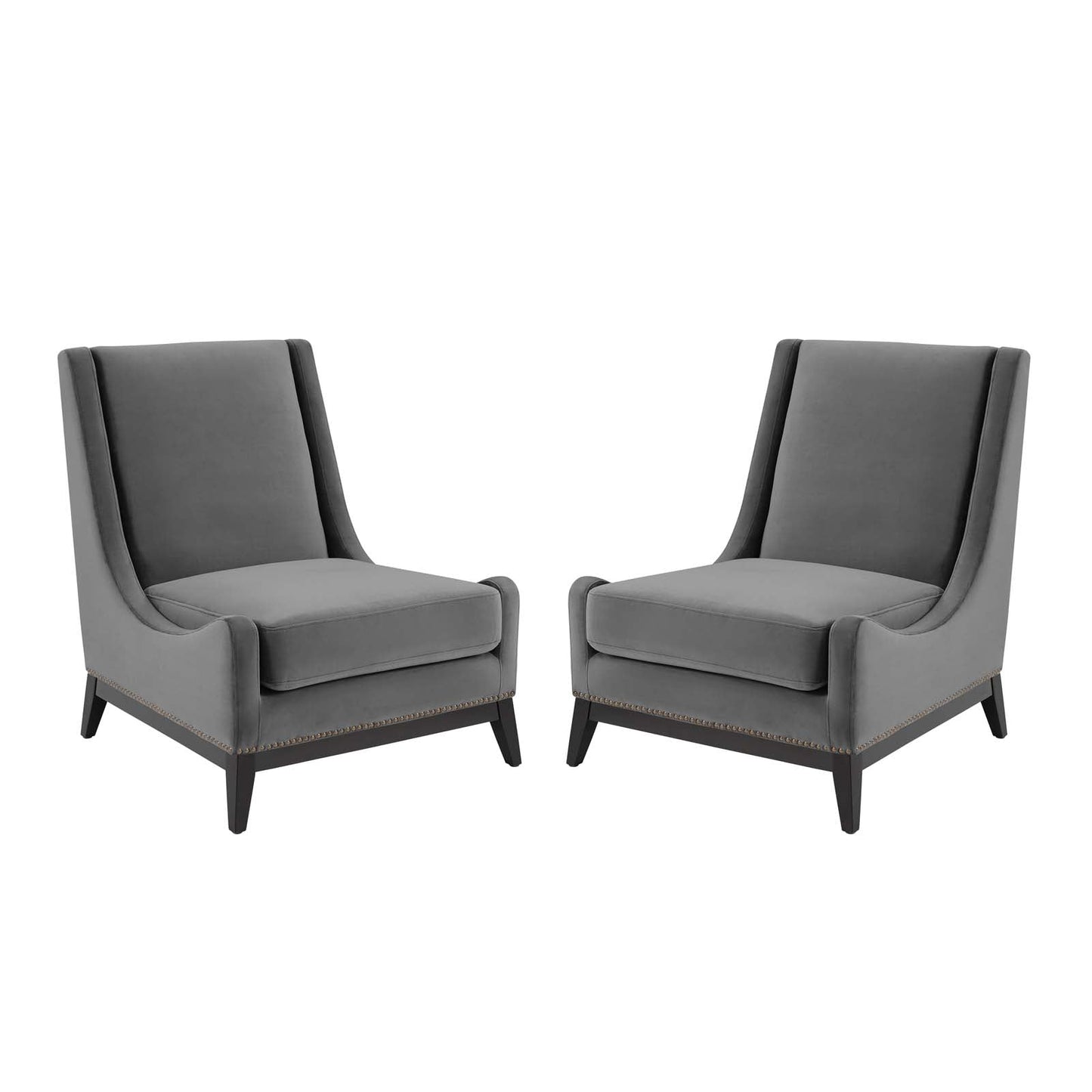Confident Lounge Chair Upholstered Performance Velvet Set of 2 By Modway - EEI-4487 | Sofa Set - 2