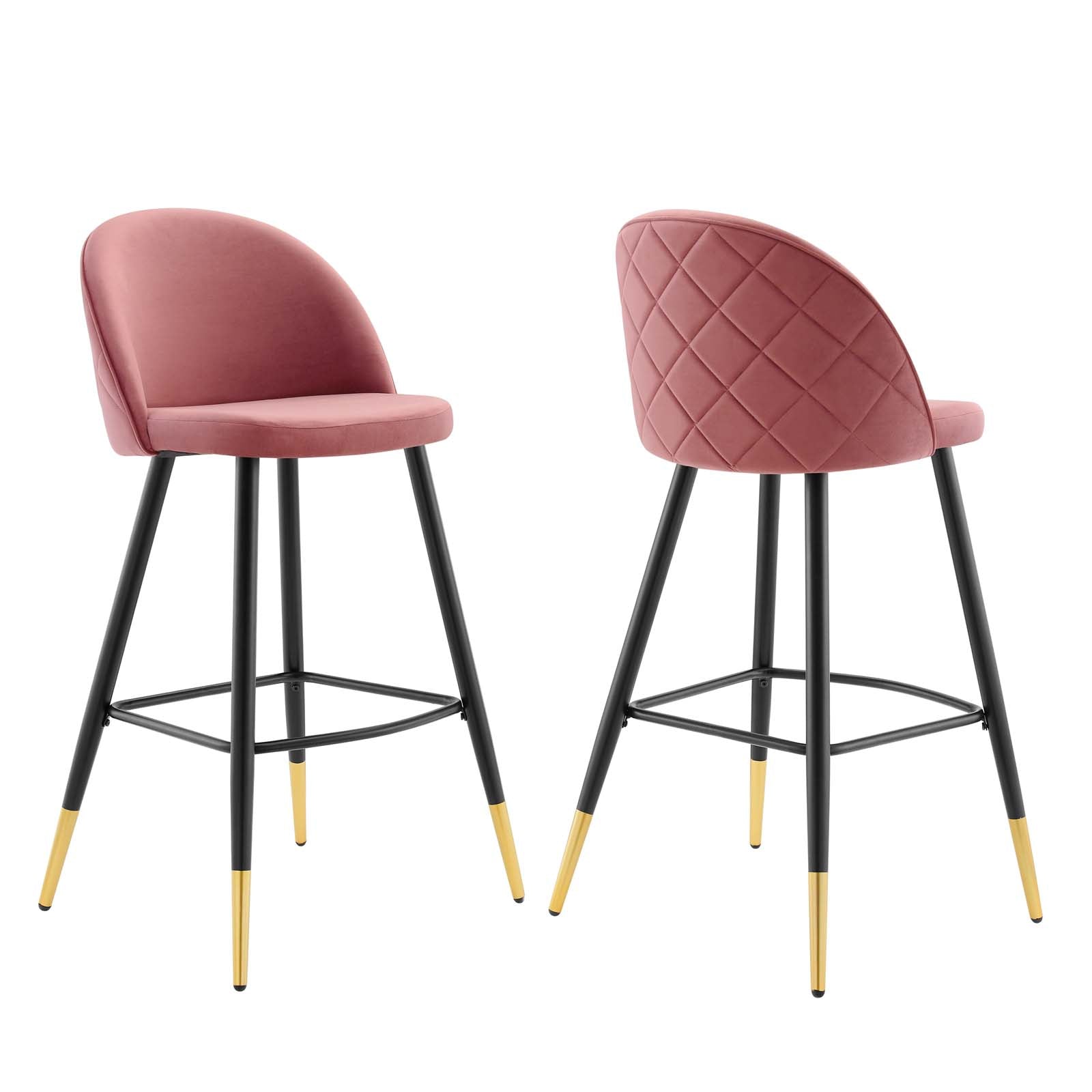 Cordial Performance Velvet Bar Stools - Set of 2 By Modway | Bar stool | 