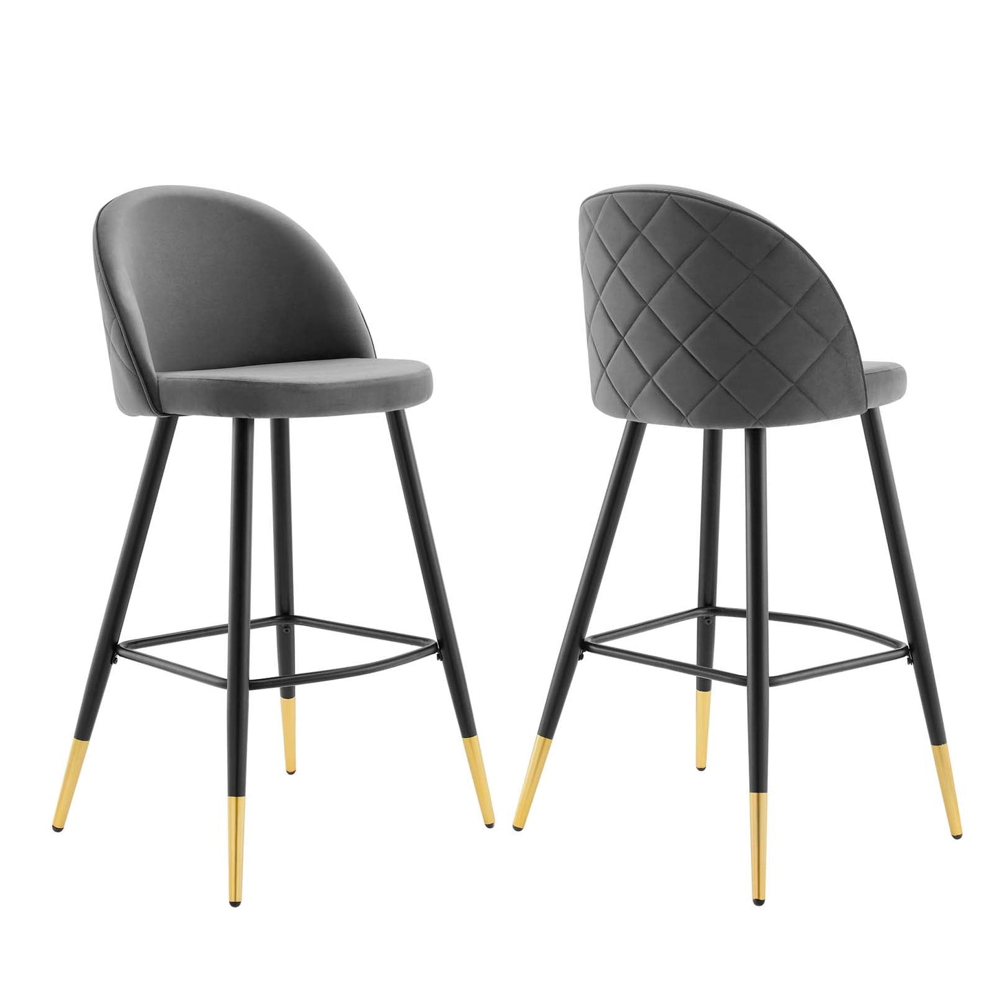 Cordial Performance Velvet Bar Stools - Set of 2 By Modway | Bar stool | 