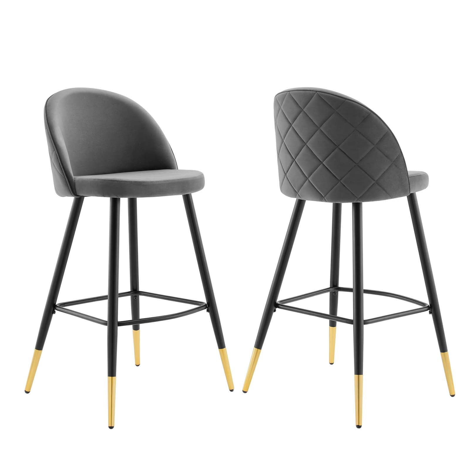 Cordial Performance Velvet Bar Stools - Set of 2 By Modway | Bar stool | 