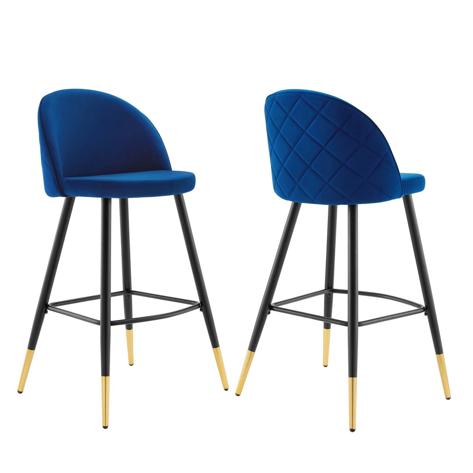 Cordial Performance Velvet Bar Stools - Set of 2 By Modway | Bar stool | 
