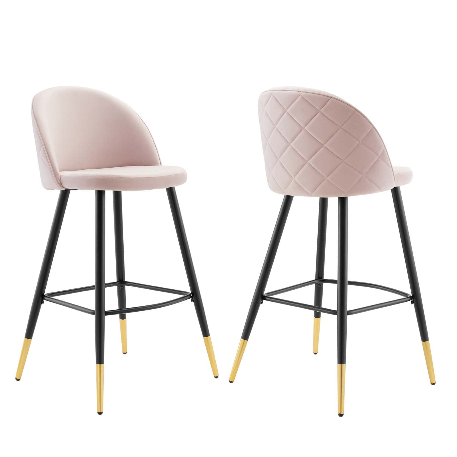 Cordial Performance Velvet Bar Stools - Set of 2 By Modway | Bar stool | 