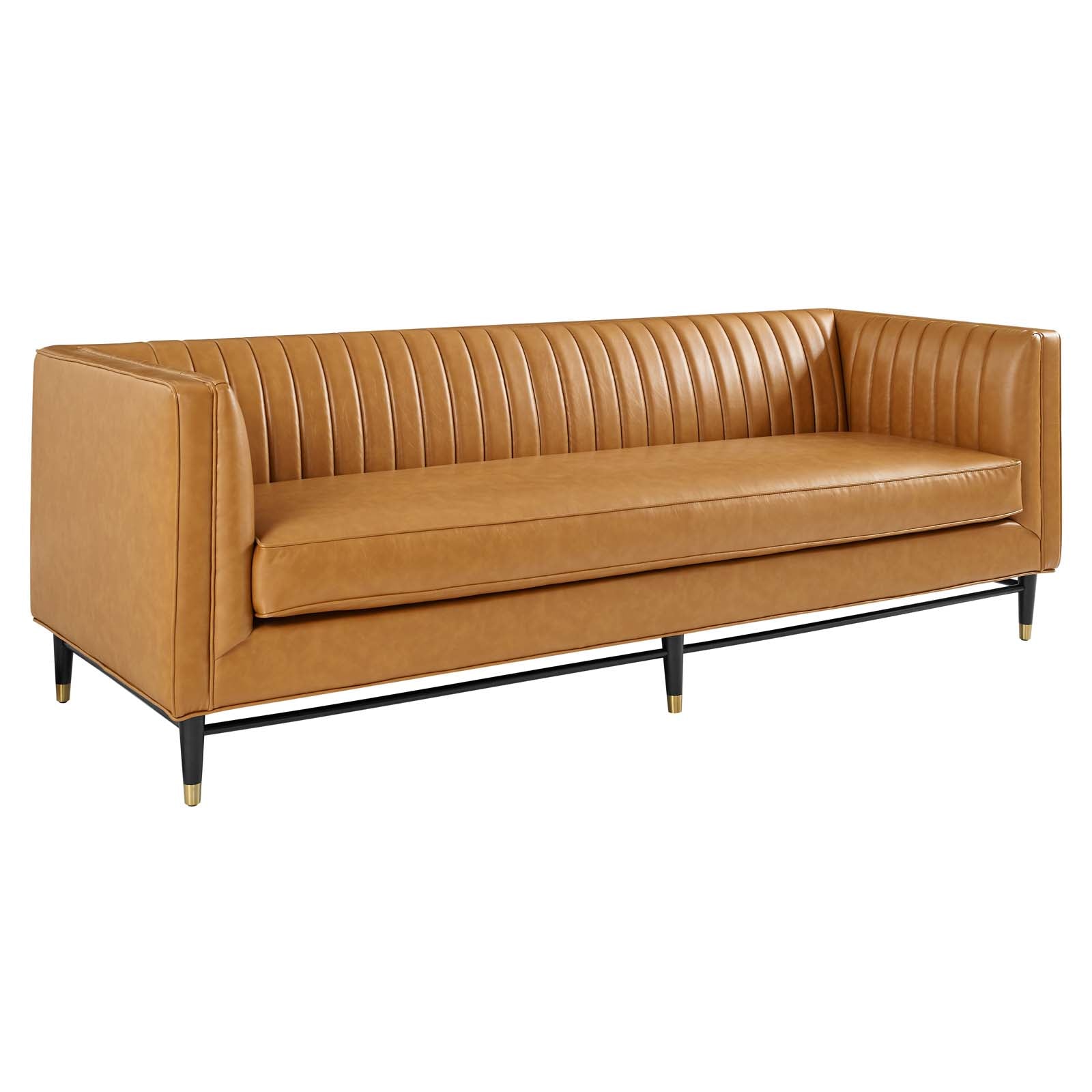 Devote Channel Tufted Vegan Leather Sofa By Modway | Sofas | 