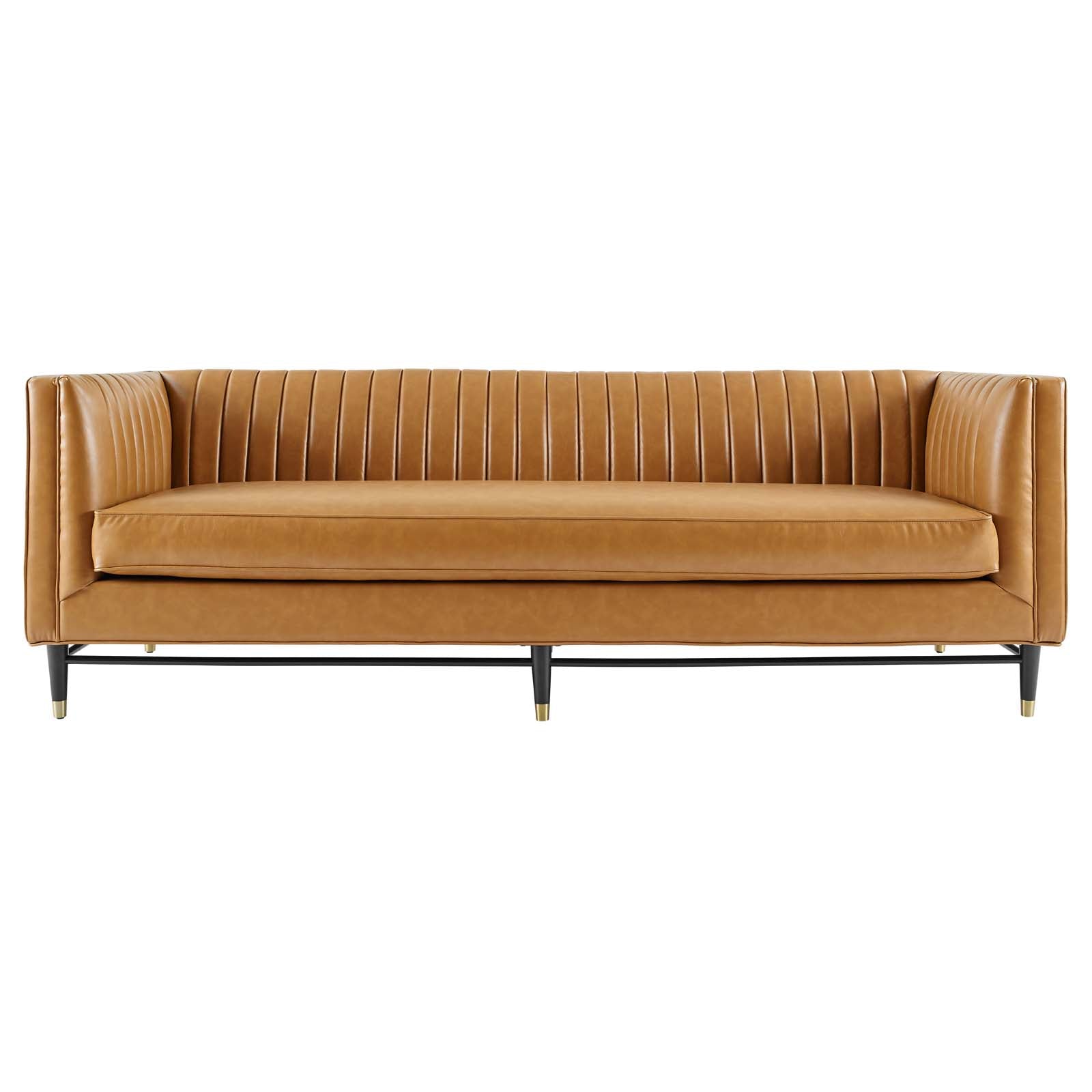 Devote Channel Tufted Vegan Leather Sofa By Modway | Sofas | 