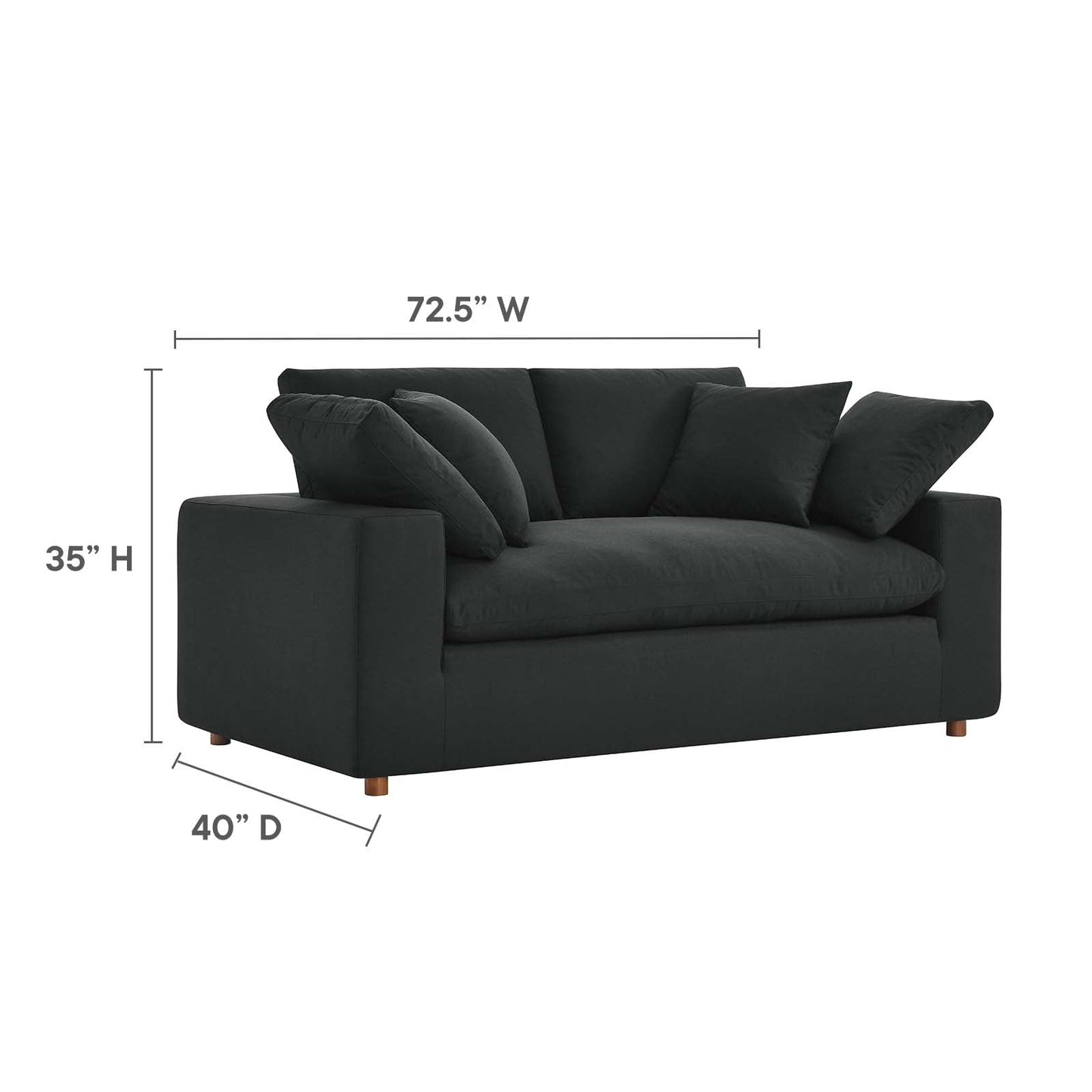 Commix Down Filled Overstuffed Loveseat By Modway - EEI-4859 | Loveseats - 15