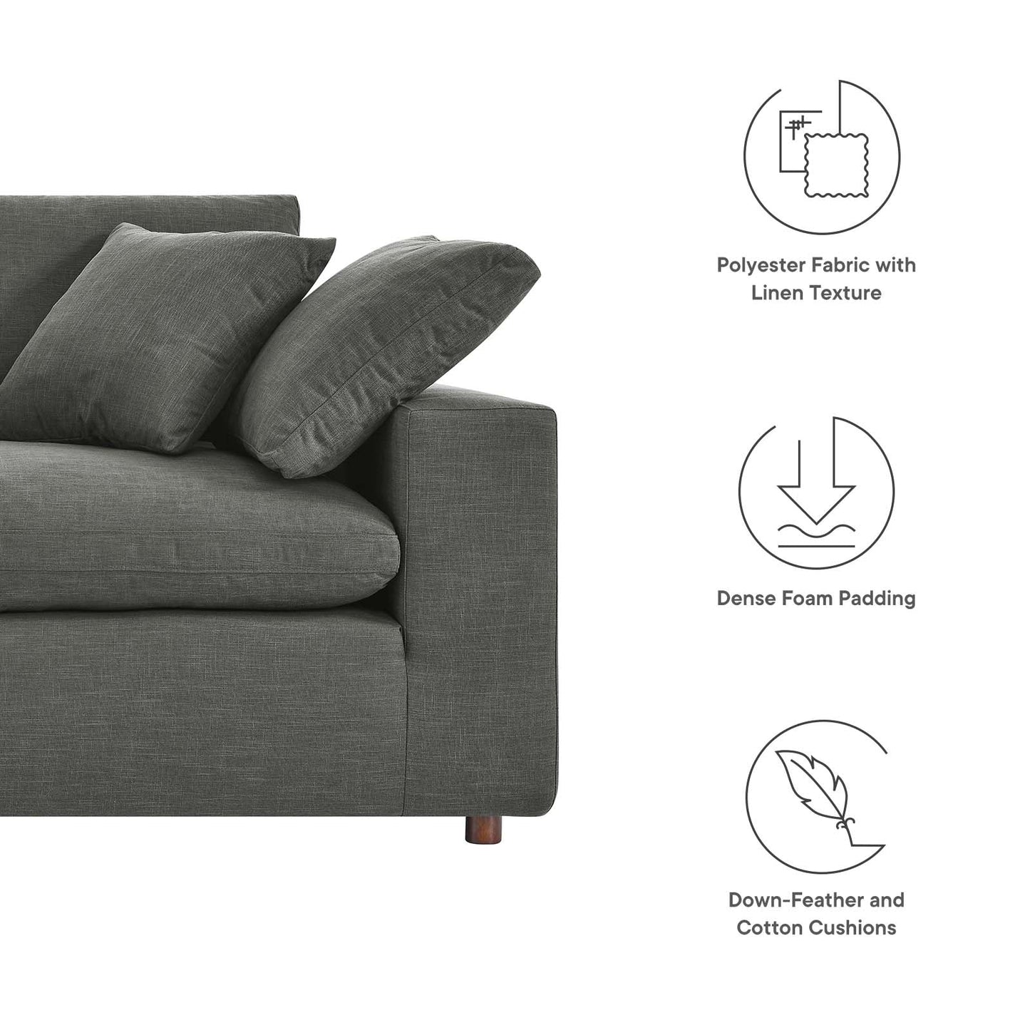 Commix Down Filled Overstuffed Loveseat By Modway - EEI-4859 | Loveseats - 22