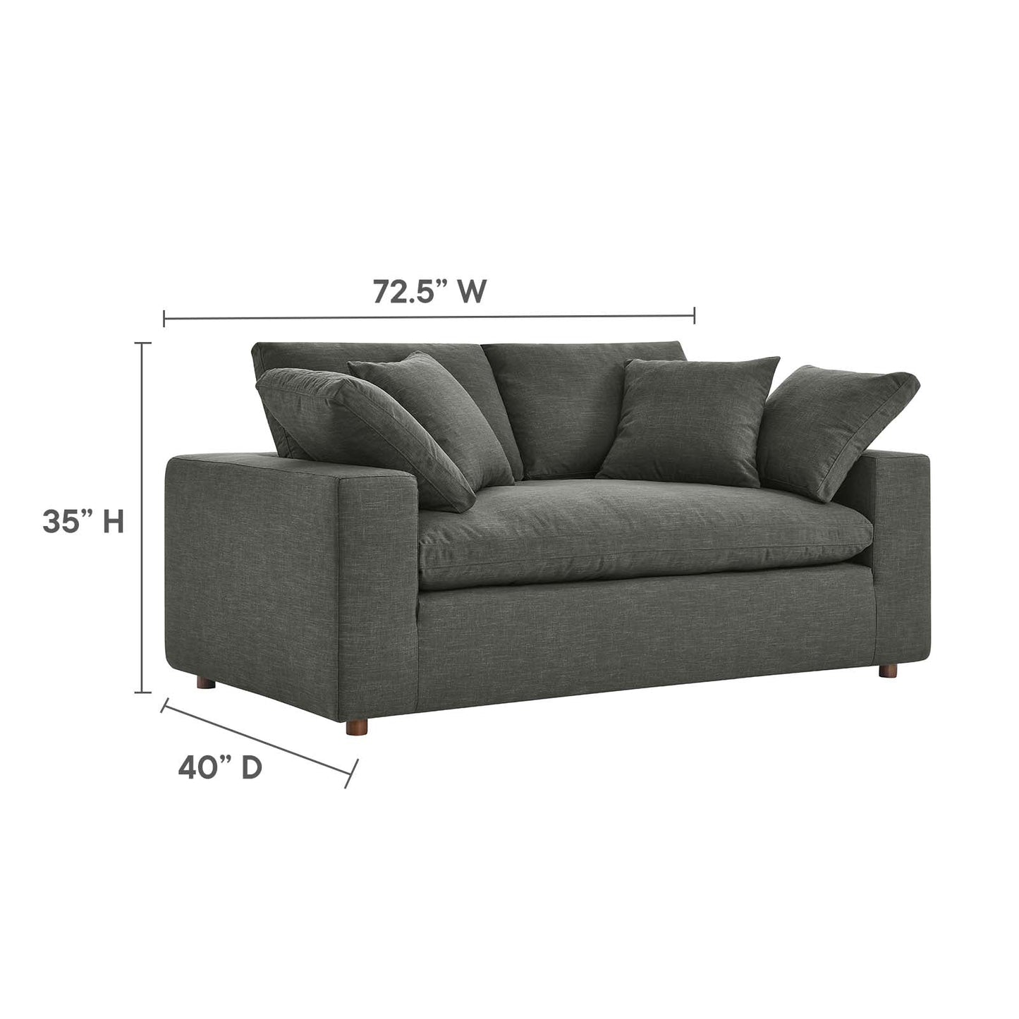 Commix Down Filled Overstuffed Loveseat By Modway - EEI-4859 | Loveseats - 23