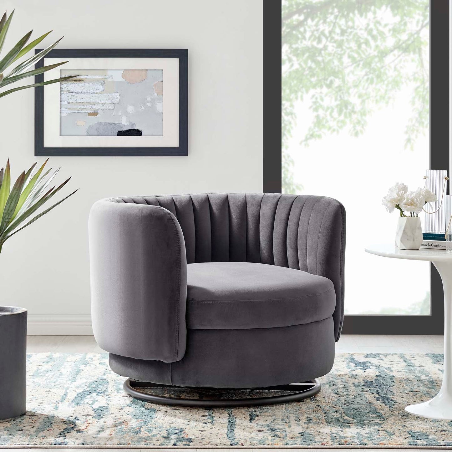 Embrace Tufted Performance Velvet Performance Velvet Swivel Chair By Modway | Armchairs | 