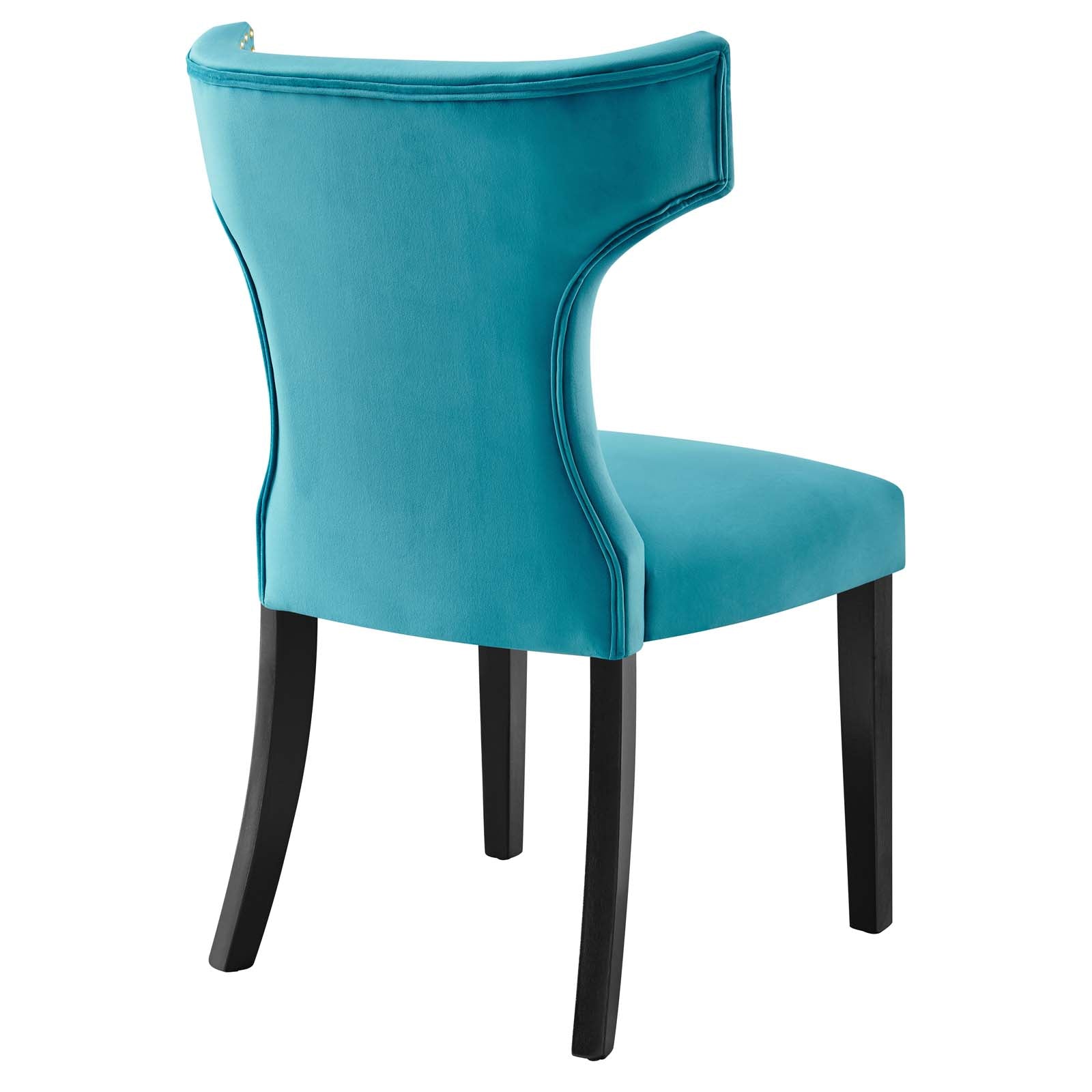 Curve Performance Velvet Dining Chairs - Set of 2 By Modway | Dining Chairs | 