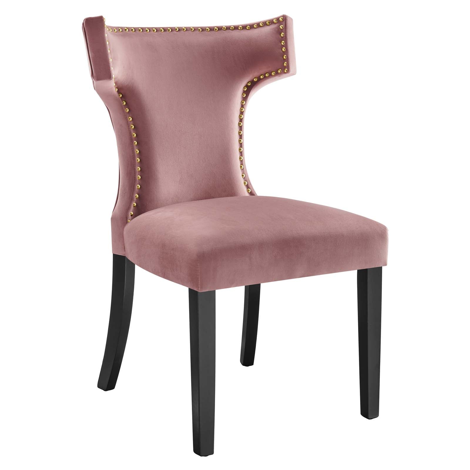 Curve Performance Velvet Dining Chairs - Set of 2 By Modway | Dining Chairs | 