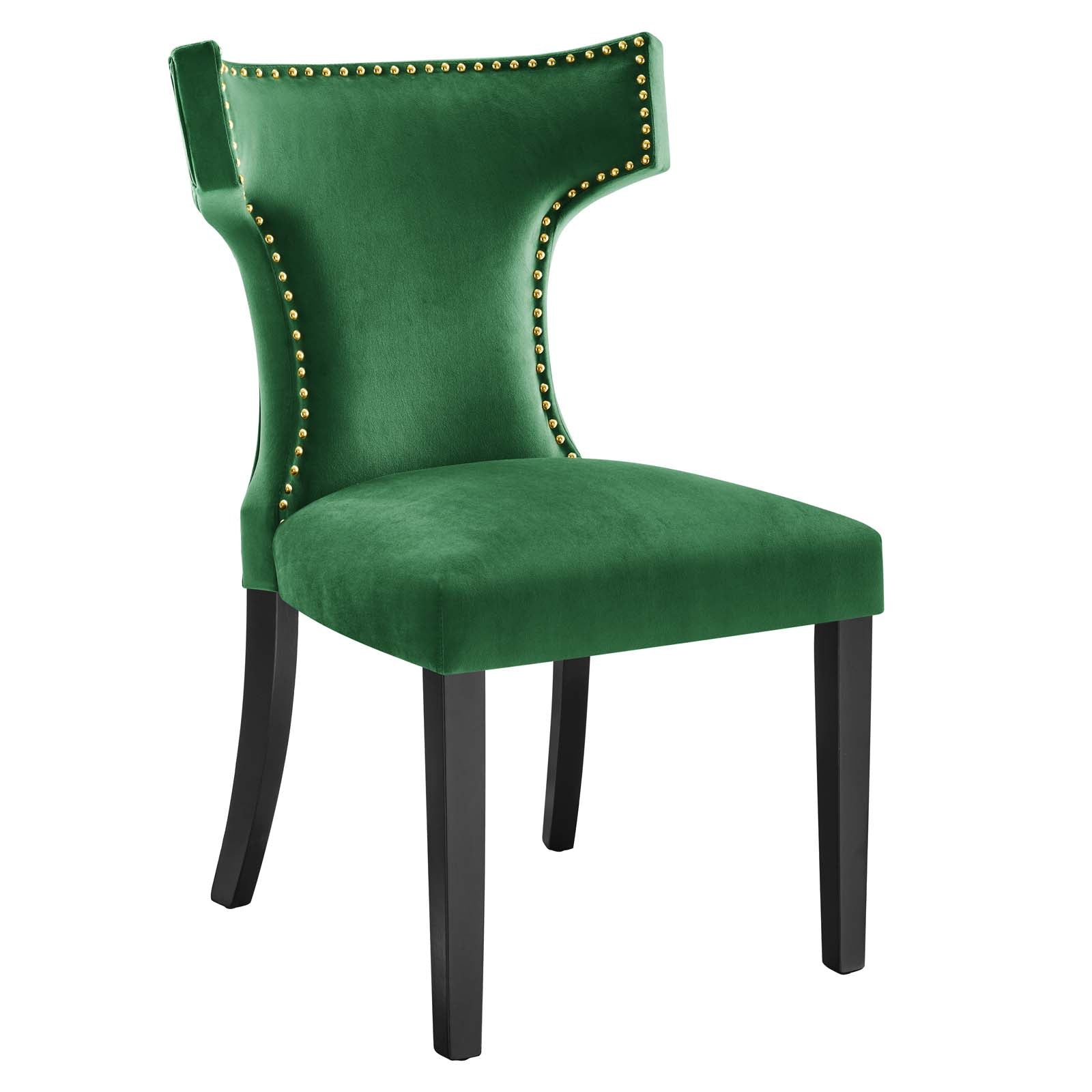 Curve Performance Velvet Dining Chairs - Set of 2 By Modway | Dining Chairs | 