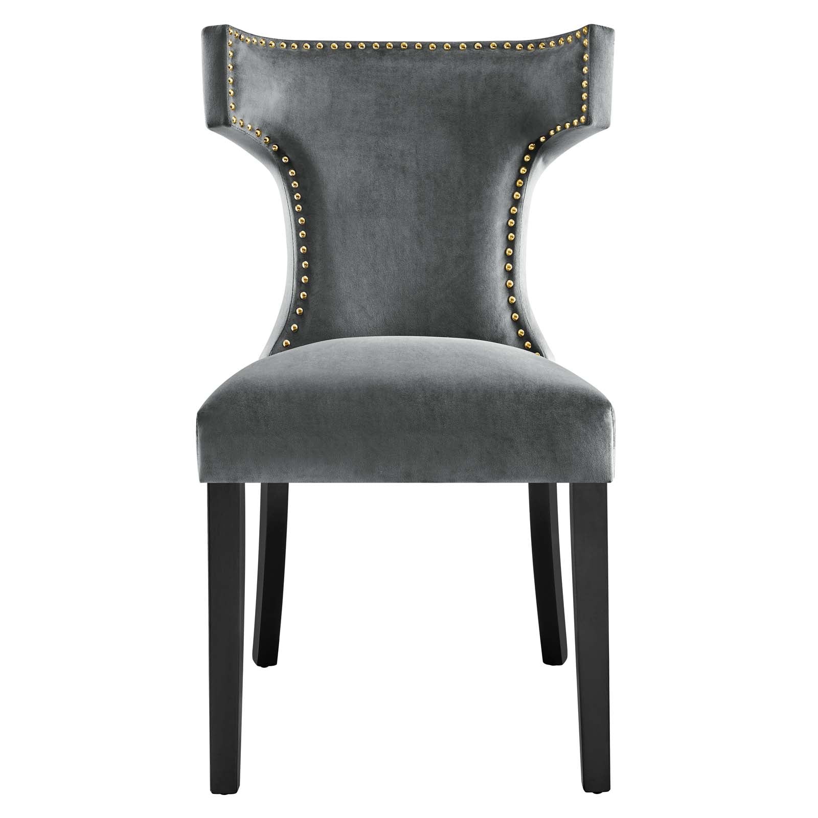 Curve Performance Velvet Dining Chairs - Set of 2 By Modway | Dining Chairs | 