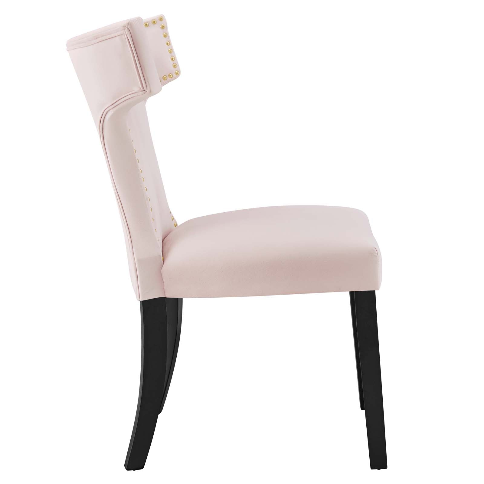 Curve Performance Velvet Dining Chairs - Set of 2 By Modway | Dining Chairs | 