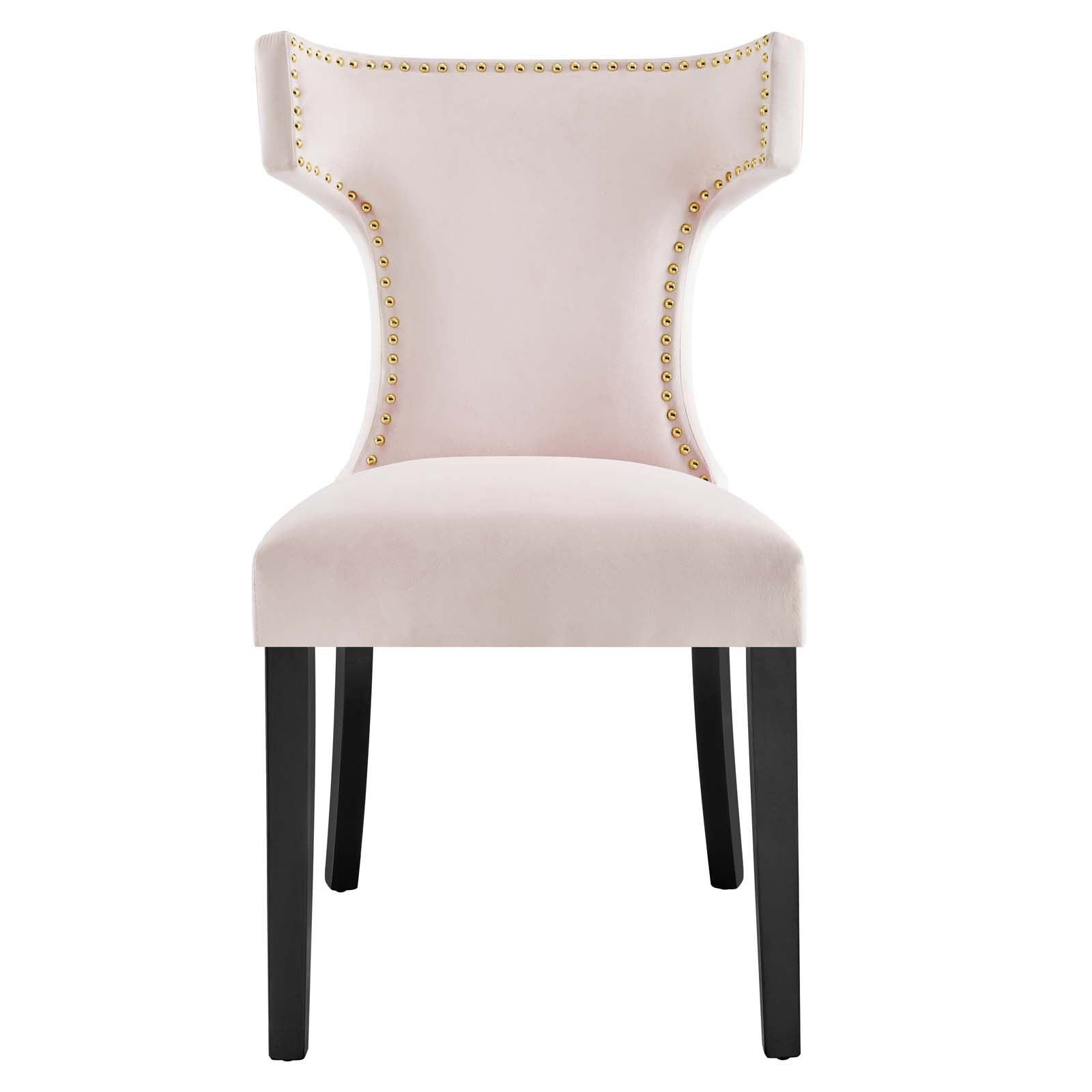 Curve Performance Velvet Dining Chairs - Set of 2 By Modway | Dining Chairs | 