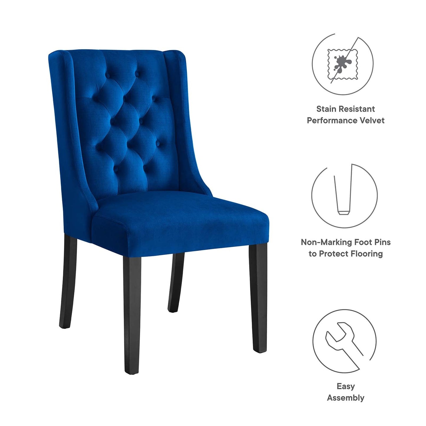 Baronet Performance Velvet Dining Chairs - Set of 2 By Modway | Dining Chairs | 