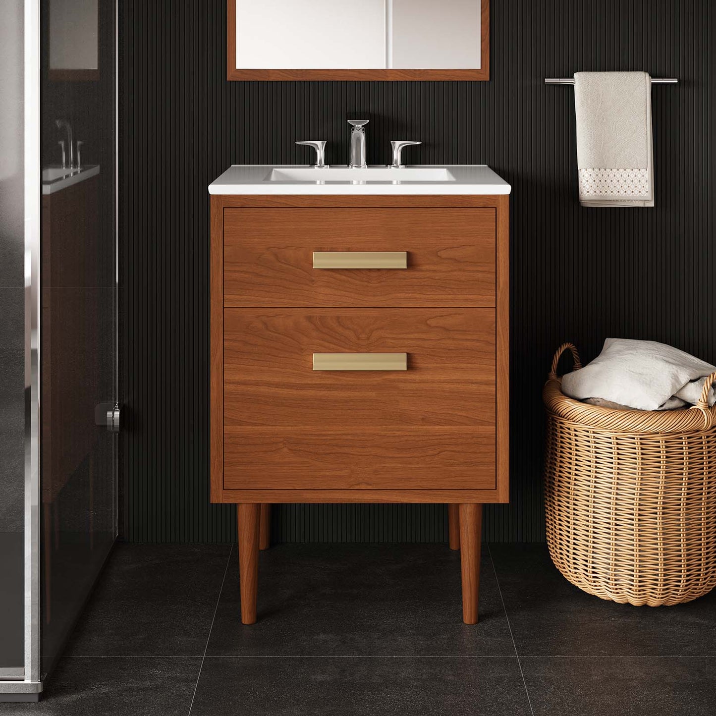 Cassia 24" Teak Wood Bathroom Vanity Cabinet (Sink Basin Not Included) By Modway - EEI-5082 | Bathroom Accessories