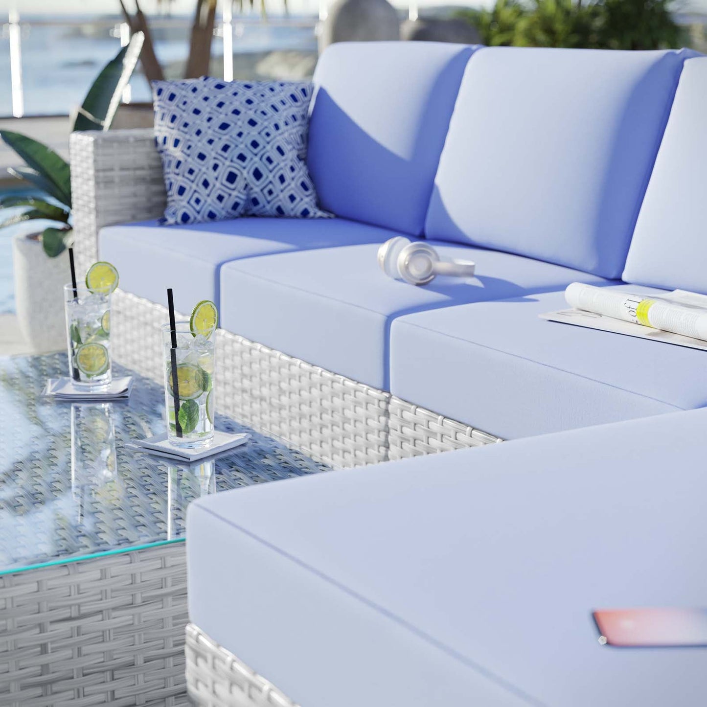 Convene 4-Piece Outdoor Patio Sectional Set By Modway - EEI-5445 | Outdoor Sofas, Loveseats & Sectionals - 14