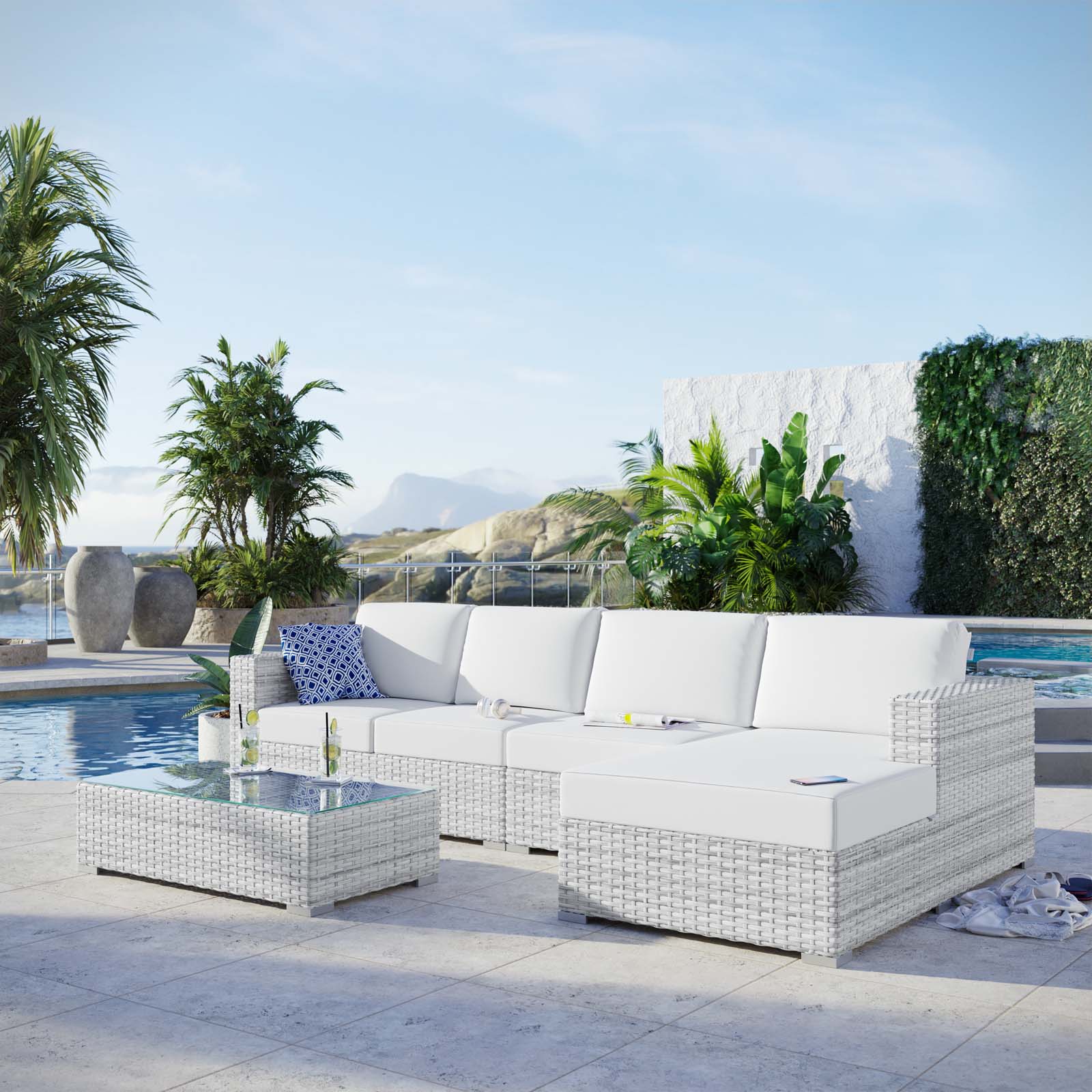 Convene 4-Piece Outdoor Patio Sectional Set By Modway - EEI-5445 | Outdoor Sofas, Loveseats & Sectionals - 16