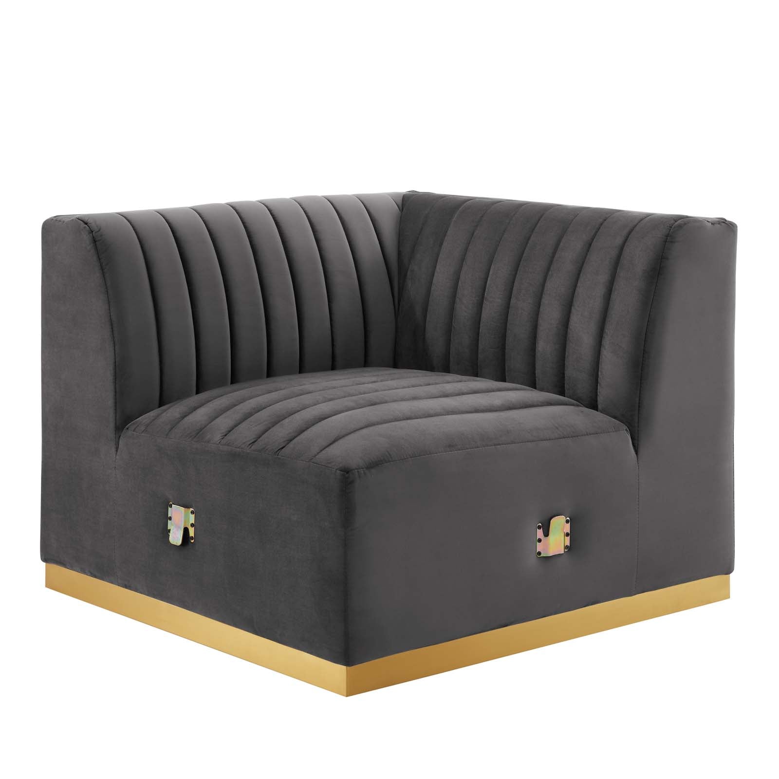 Conjure Channel Tufted Performance Velvet Left Corner Chair By Modway - EEI-5505 | Lounge Chairs - 14