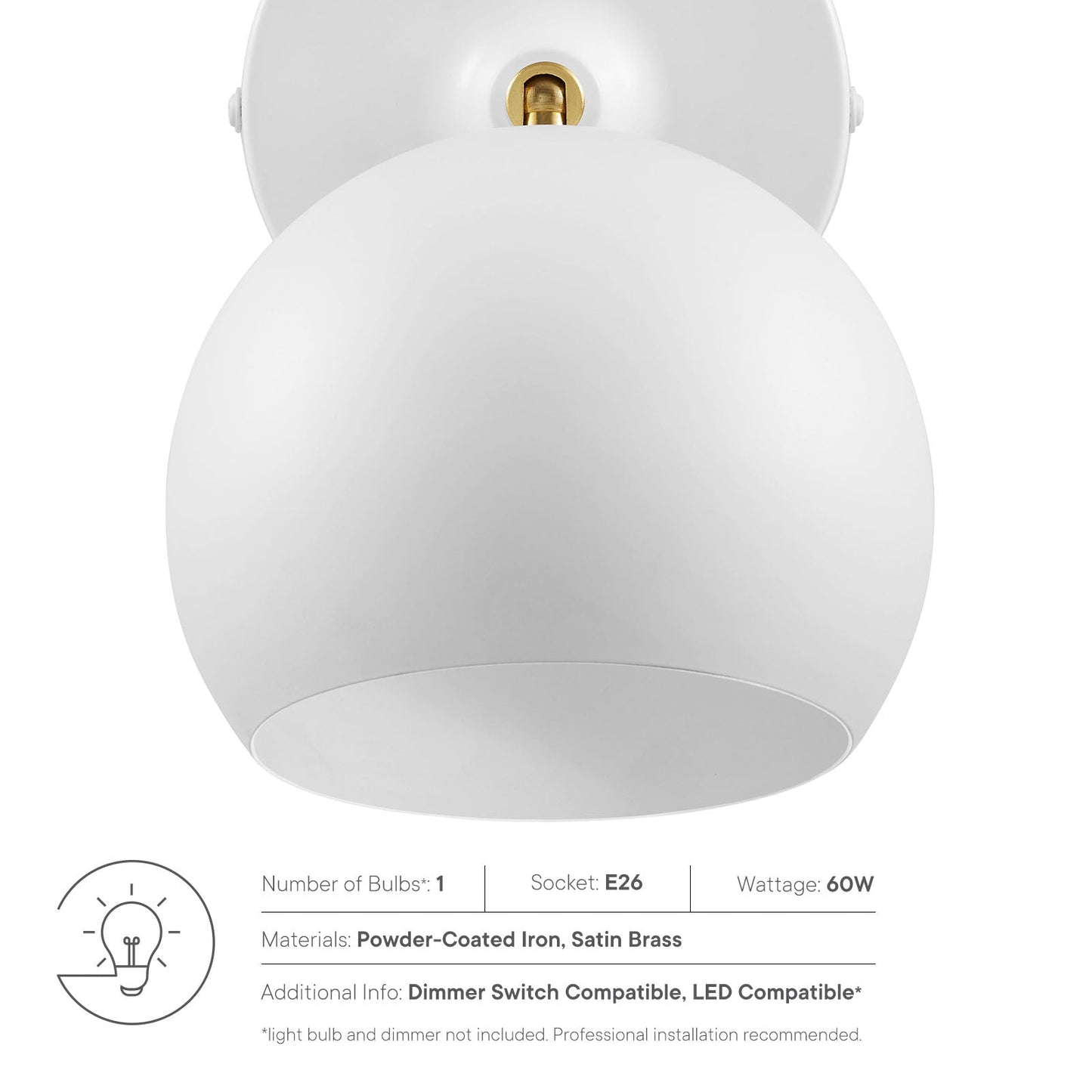 Chalice 4" Swing-Arm Metal Wall Sconce By Modway - EEI-5613 | Ceiling Lamps | Modway - 19