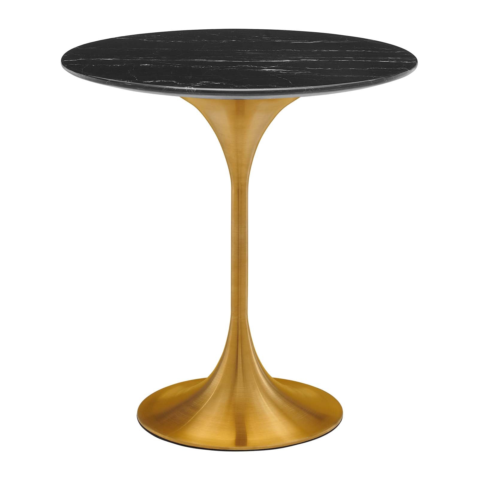 Lippa 20" Round Artificial Marble Side Table By Modway - EEI-5685-GLD-BLK | Side Tables |  Modishstore