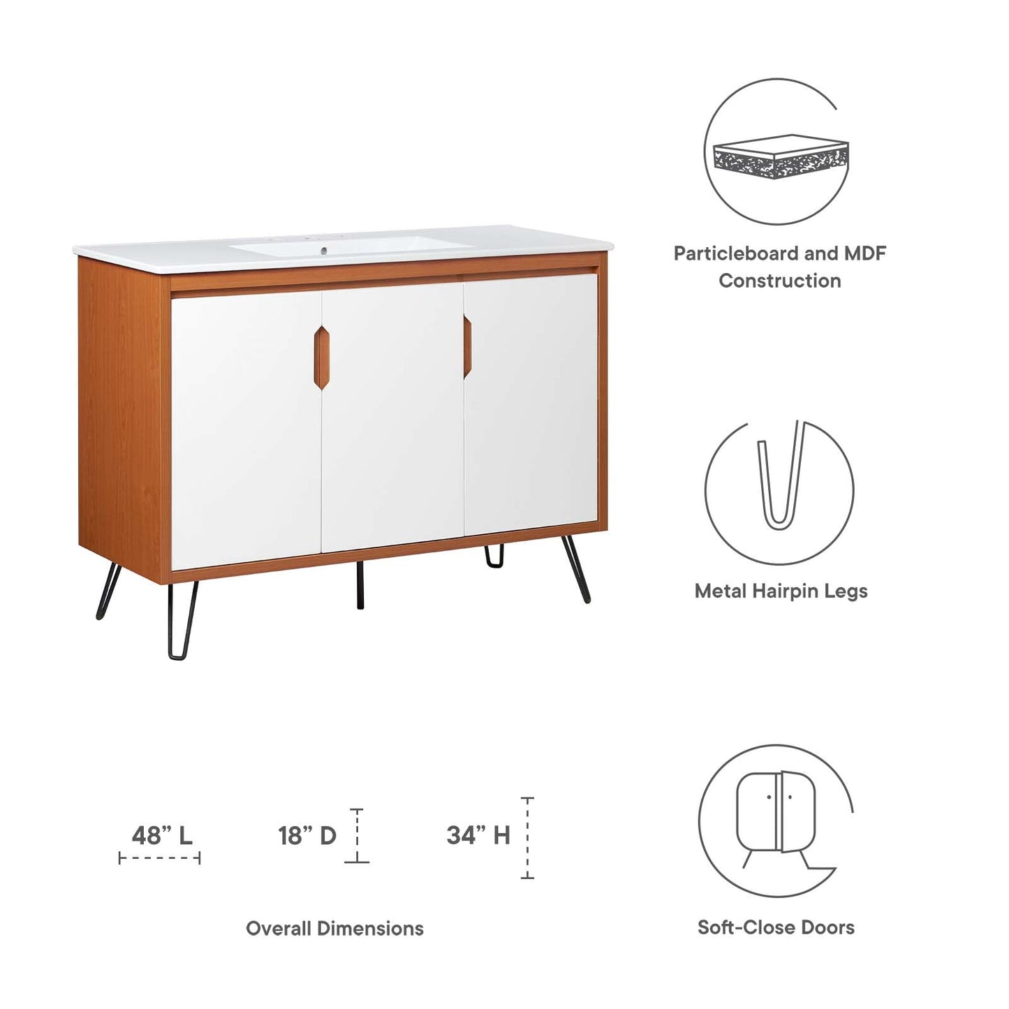 Energize 48" Bathroom Vanity By Modway - EEI-5806 | Bathroom Accessories - 16