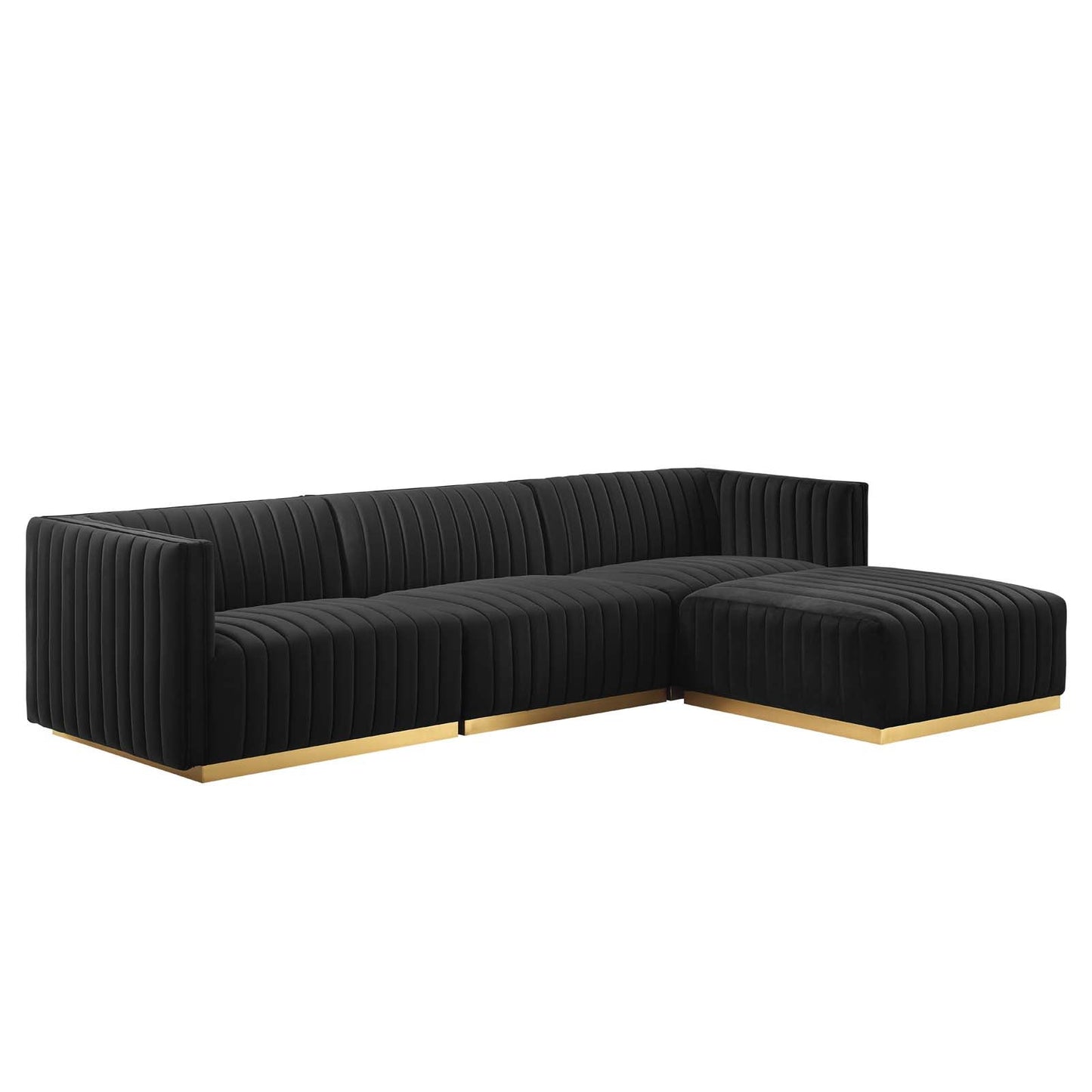 Conjure Channel Tufted Performance Velvet 4-Piece Sectional By Modway - EEI-5844 | Sectional - 2