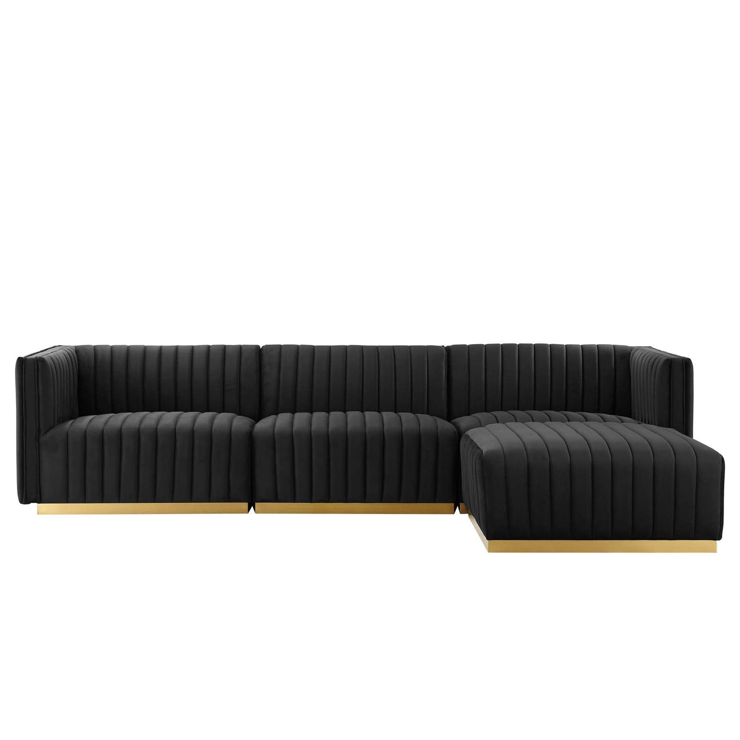 Conjure Channel Tufted Performance Velvet 4-Piece Sectional By Modway - EEI-5844 | Sectional - 10