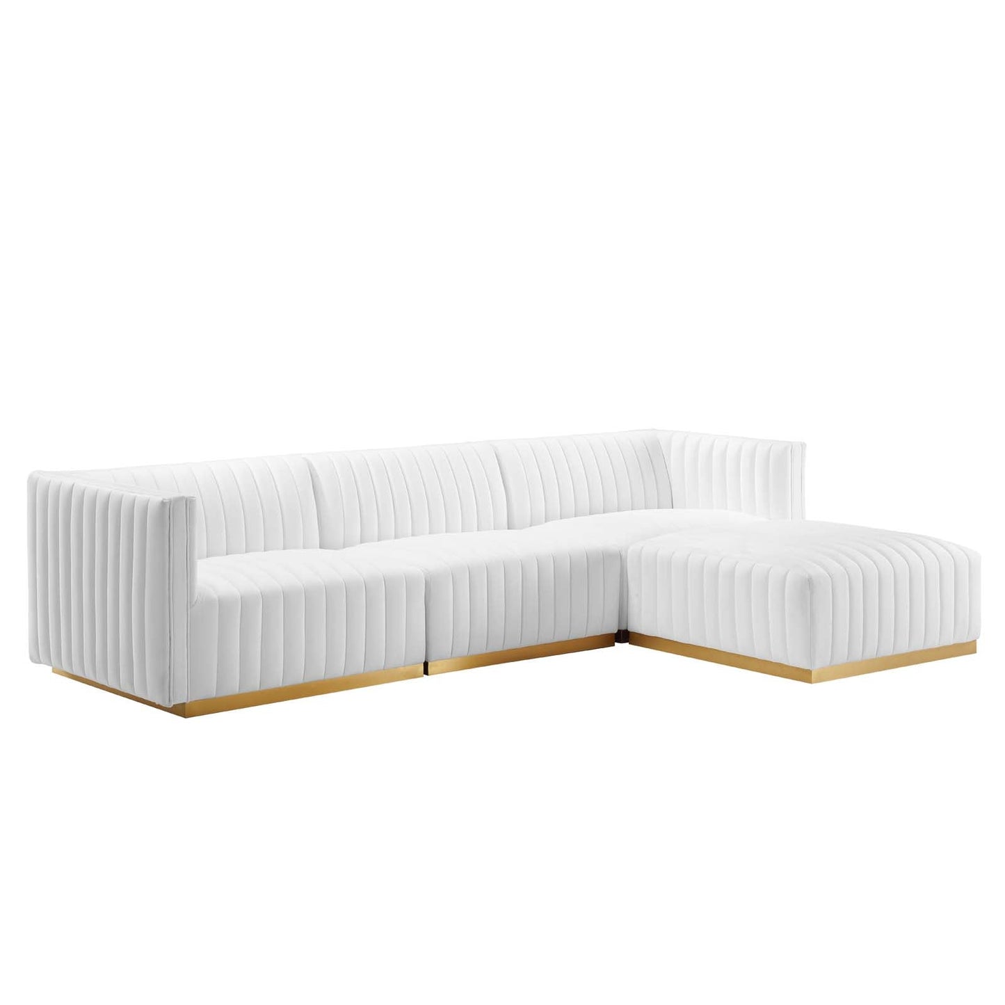 Conjure Channel Tufted Performance Velvet 4-Piece Sectional By Modway - EEI-5844 | Sectional - 65