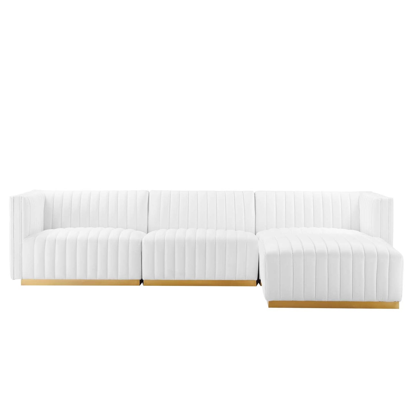 Conjure Channel Tufted Performance Velvet 4-Piece Sectional By Modway - EEI-5844 | Sectional - 74