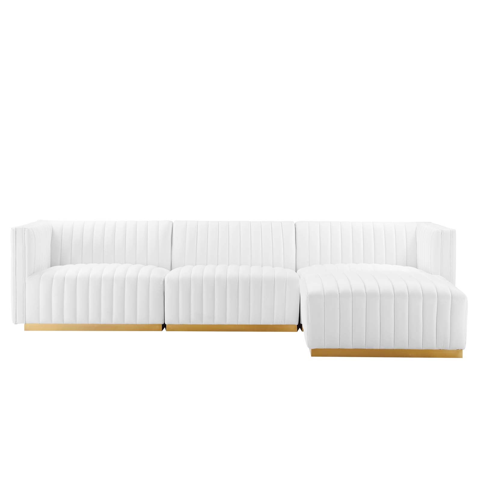 Conjure Channel Tufted Performance Velvet 4-Piece Sectional By Modway - EEI-5844 | Sectional - 74