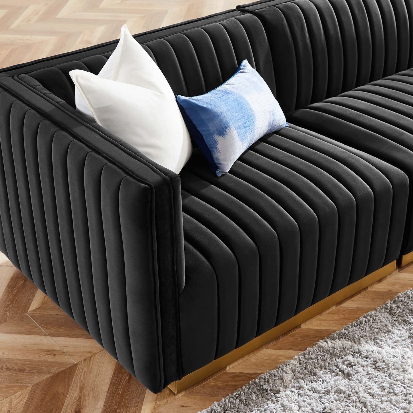 Conjure Channel Tufted Performance Velvet 4-Piece Sofa By Modway - EEI-5845 | Sofas - 6