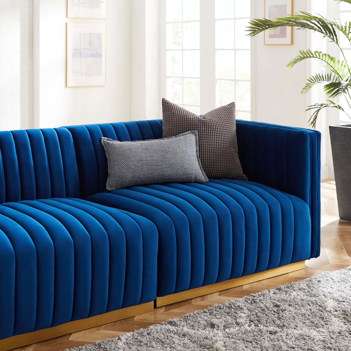 Conjure Channel Tufted Performance Velvet 4-Piece Sofa By Modway - EEI-5845 | Sofas - 44