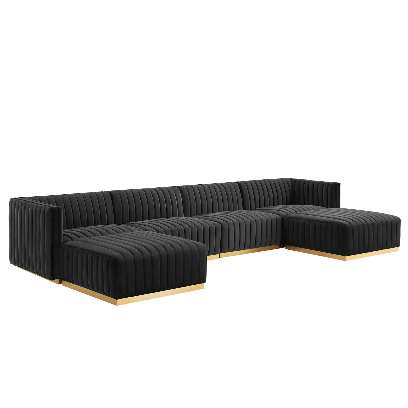Conjure Channel Tufted Performance Velvet 6-Piece Sectional By Modway - EEI-5846 | Sectional - 2