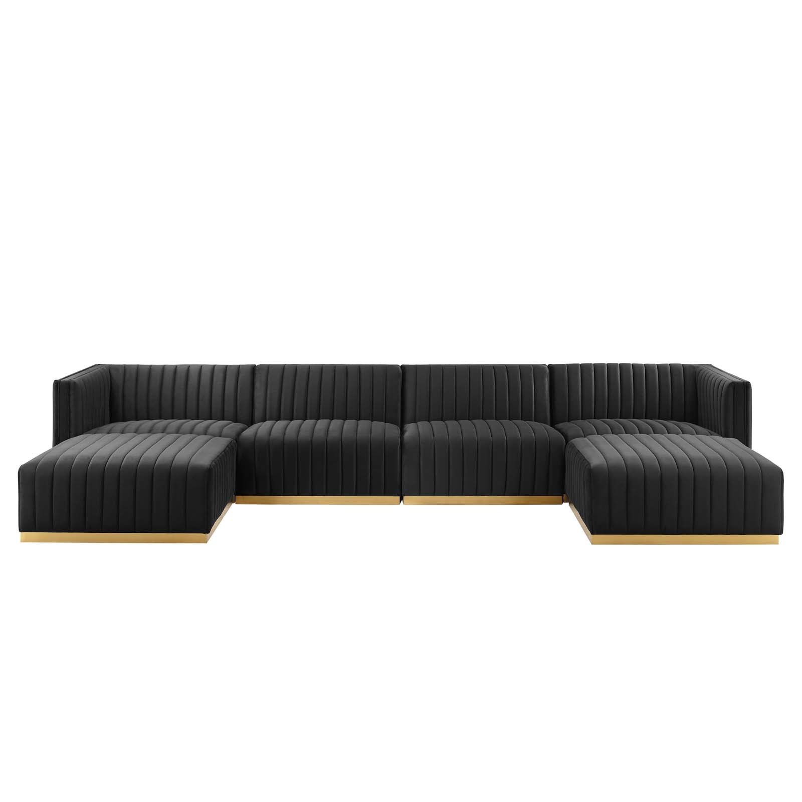 Conjure Channel Tufted Performance Velvet 6-Piece Sectional By Modway - EEI-5846 | Sectional - 10