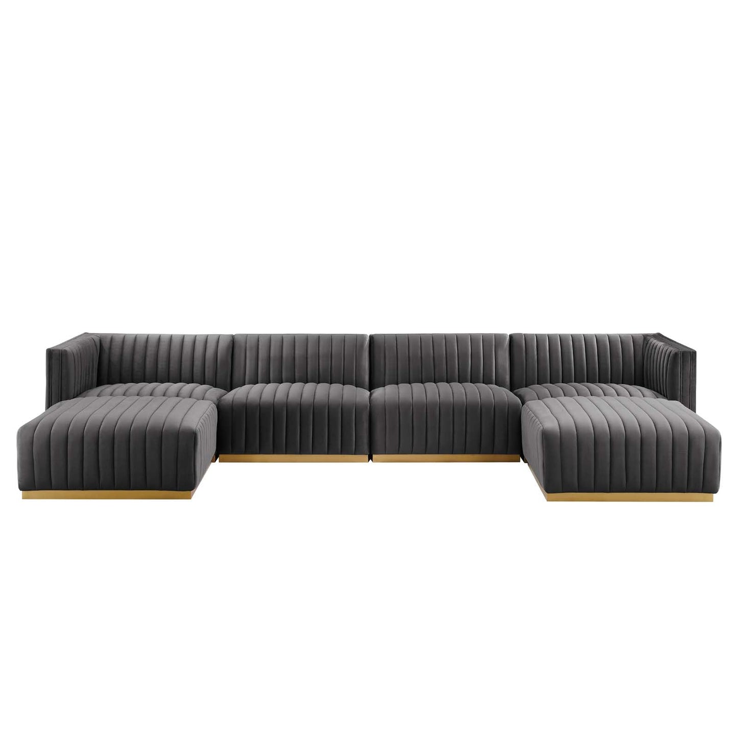 Conjure Channel Tufted Performance Velvet 6-Piece Sectional By Modway - EEI-5846 | Sectional - 42