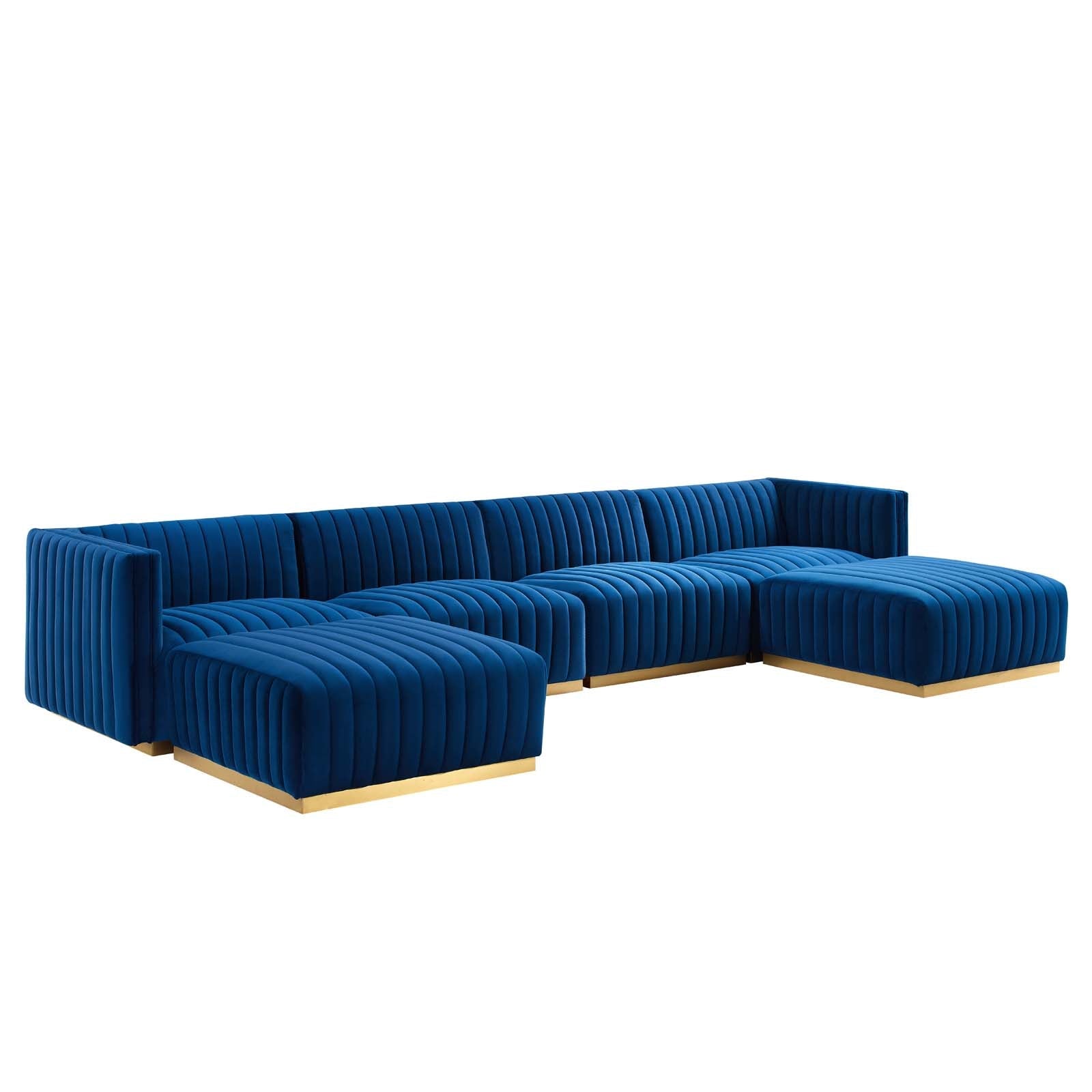 Conjure Channel Tufted Performance Velvet 6-Piece Sectional By Modway - EEI-5846 | Sectional - 49
