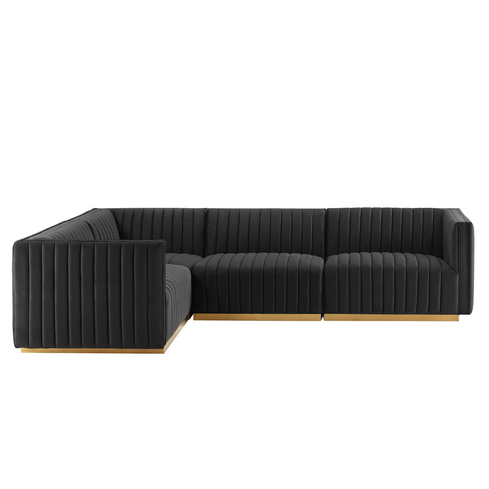 Conjure Channel Tufted Performance Velvet 4-Piece Sectional By Modway - EEI-5847 | Sectional - 10
