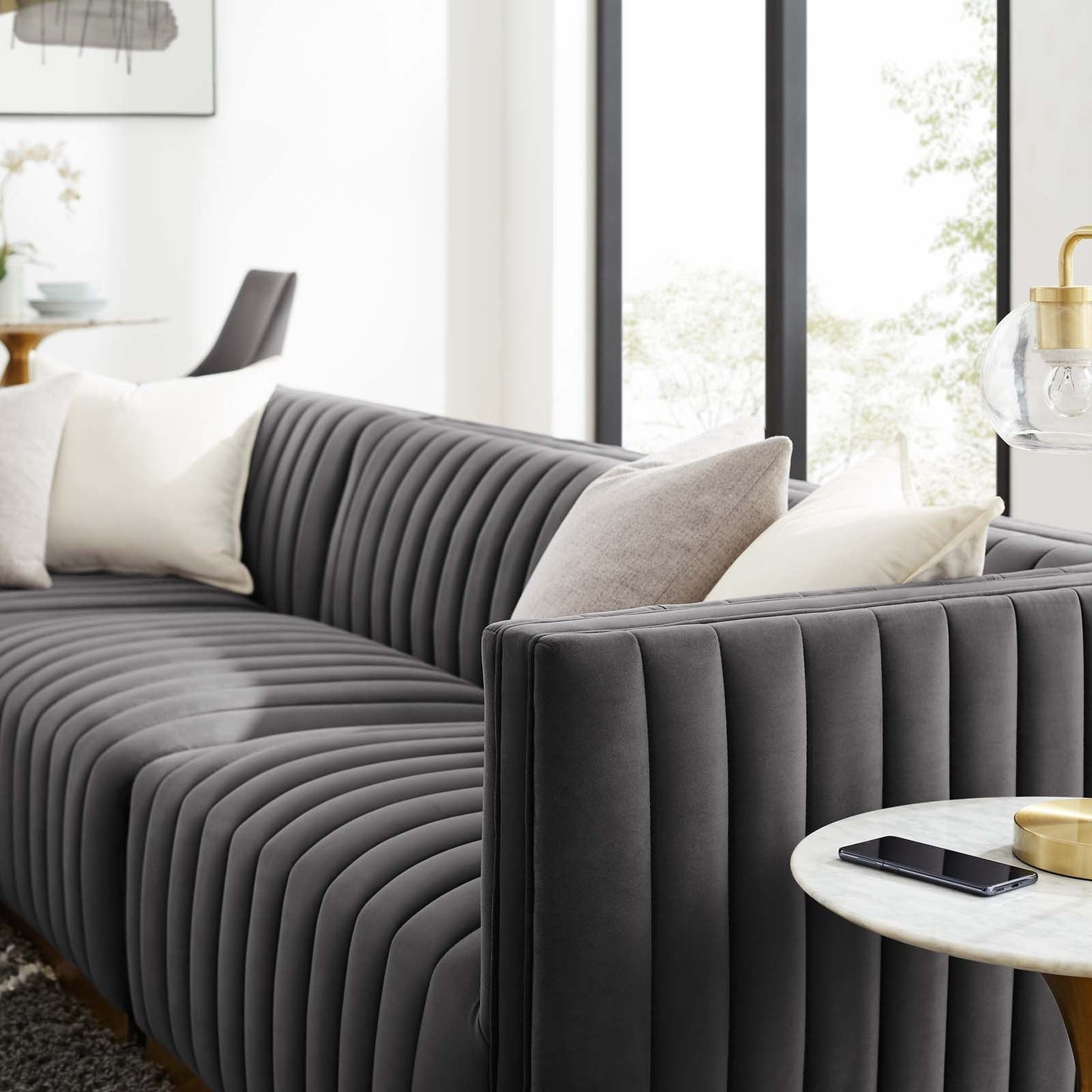 Conjure Channel Tufted Performance Velvet 4-Piece Sectional By Modway - EEI-5847 | Sectional - 40