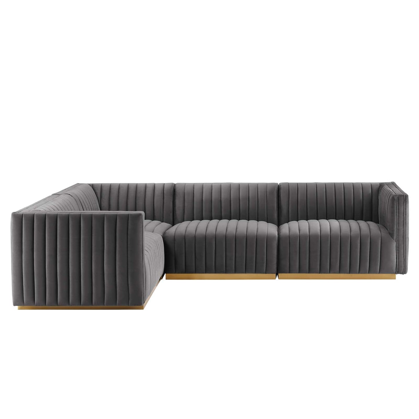Conjure Channel Tufted Performance Velvet 4-Piece Sectional By Modway - EEI-5847 | Sectional - 42