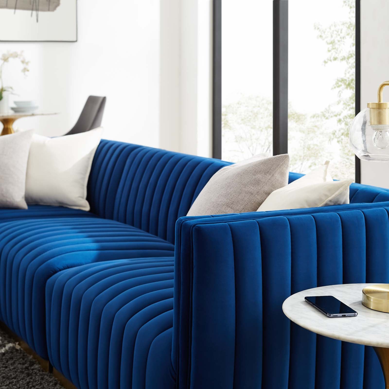 Conjure Channel Tufted Performance Velvet 4-Piece Sectional By Modway - EEI-5847 | Sectional - 56