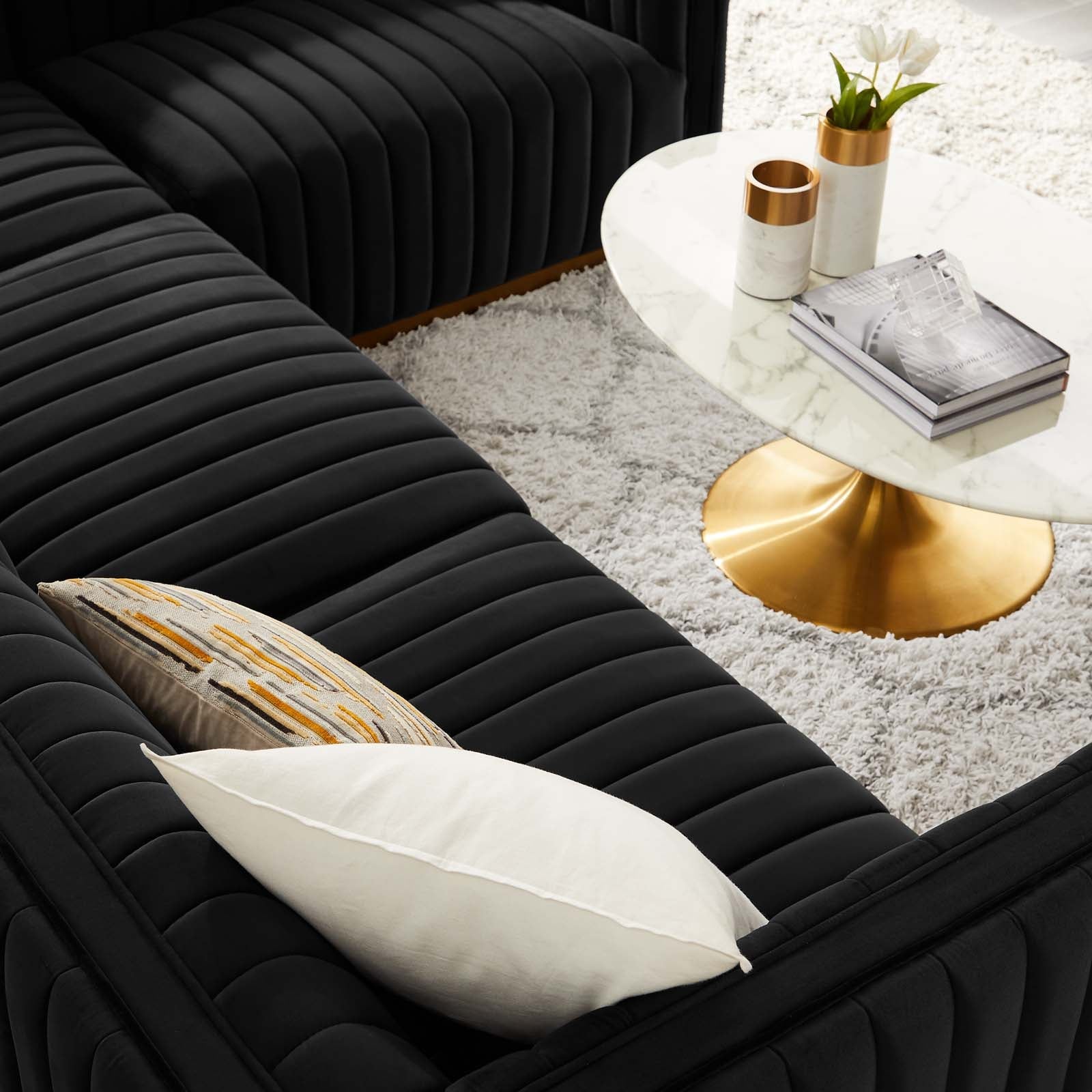 Conjure Channel Tufted Performance Velvet 4-Piece Sectional By Modway - EEI-5848 | Sectional - 9