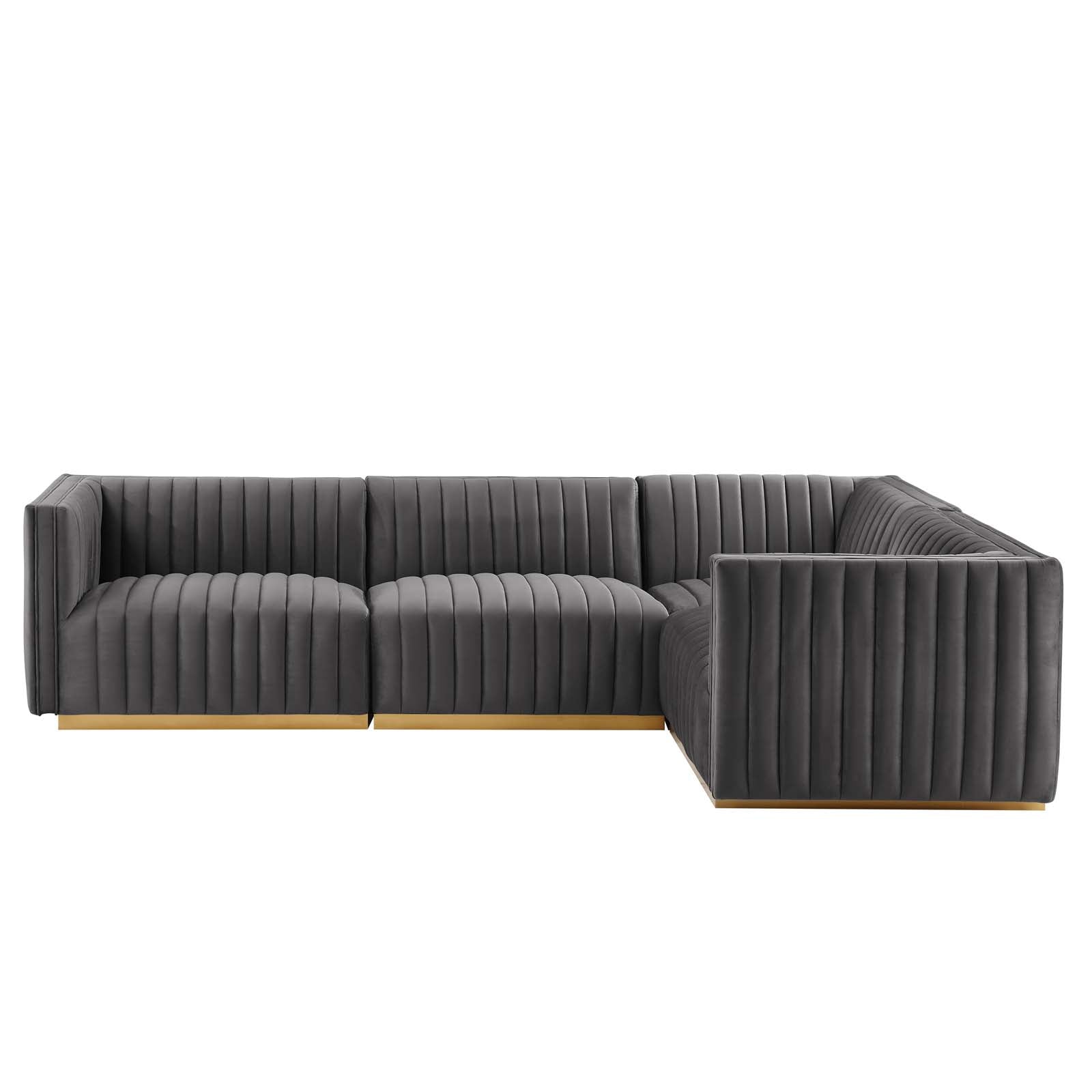 Conjure Channel Tufted Performance Velvet 4-Piece Sectional By Modway - EEI-5848 | Sectional - 42
