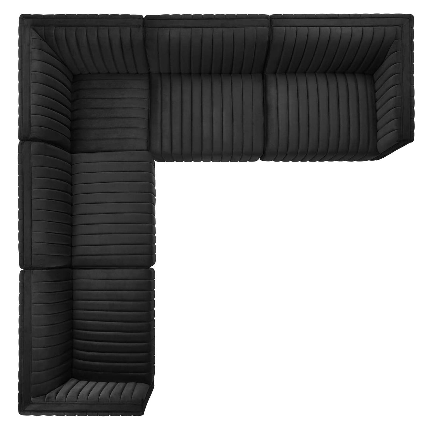 Conjure Channel Tufted Performance Velvet 5-Piece Sectional By Modway - EEI-5849 | Sectional - 10