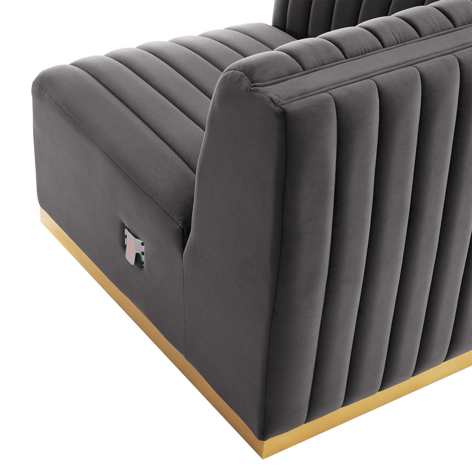 Conjure Channel Tufted Performance Velvet 5-Piece Sectional By Modway - EEI-5849 | Sectional - 35