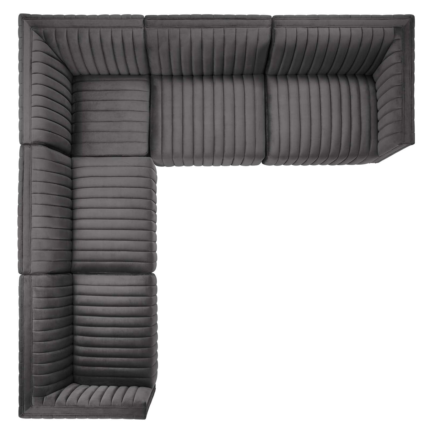 Conjure Channel Tufted Performance Velvet 5-Piece Sectional By Modway - EEI-5849 | Sectional - 42