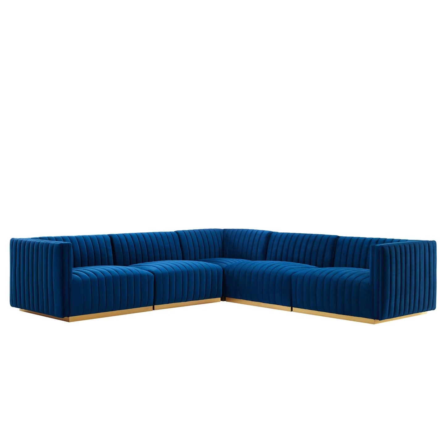 Conjure Channel Tufted Performance Velvet 5-Piece Sectional By Modway - EEI-5849 | Sectional - 49