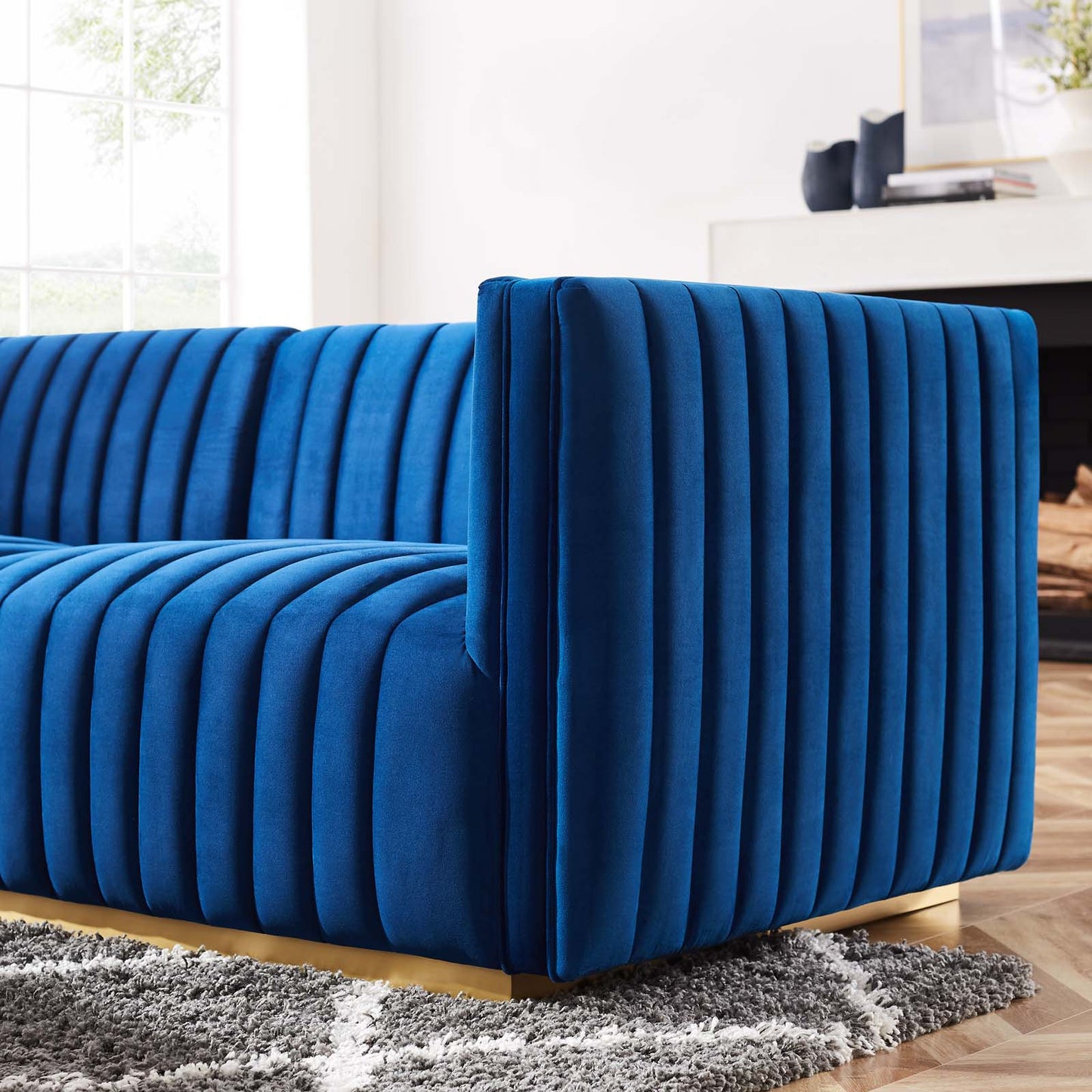 Conjure Channel Tufted Performance Velvet 5-Piece Sectional By Modway - EEI-5849 | Sectional - 56