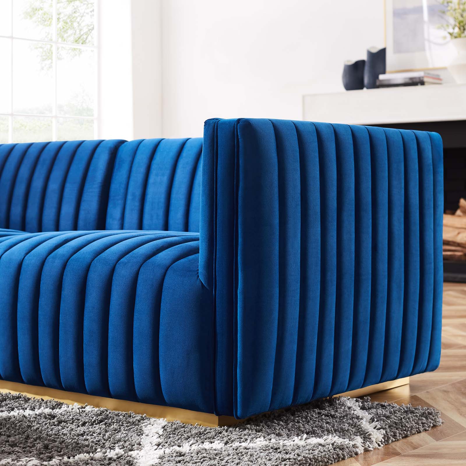 Conjure Channel Tufted Performance Velvet 5-Piece Sectional By Modway - EEI-5849 | Sectional - 56